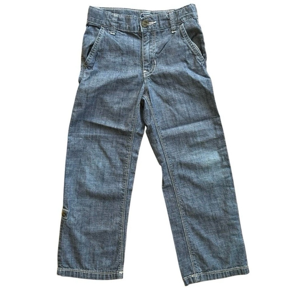 Old Navy Kids 5T Jeans Straight Leg Adjustable Waist Convertible Capri Length